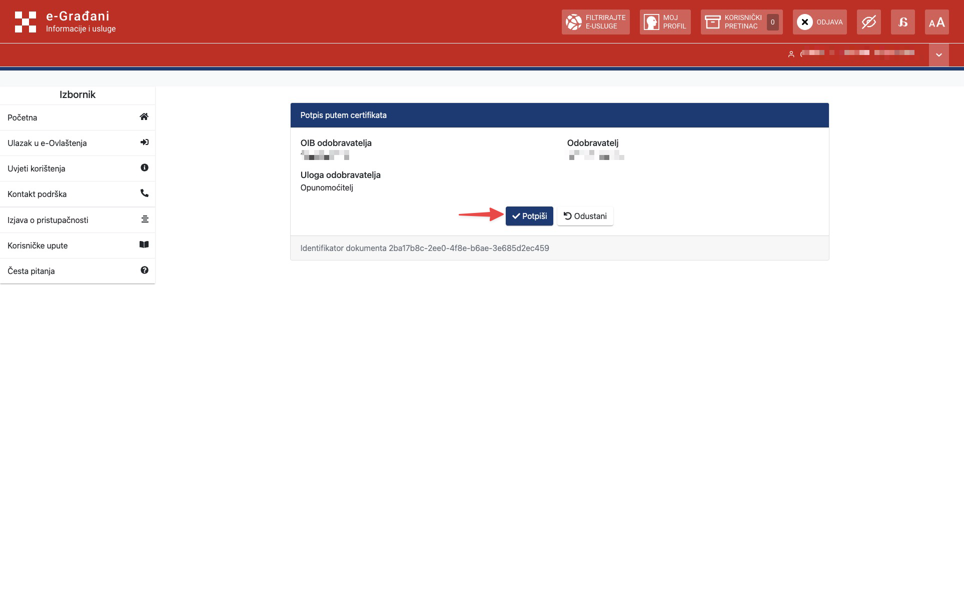 Potpisivanje - korak 1